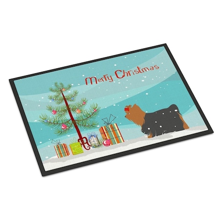 Carolines Treasures Yorkshire Terrier Yorkie Merry Christmas Tree Indoor or Outdoor Mat 18x27 BB2952MAT